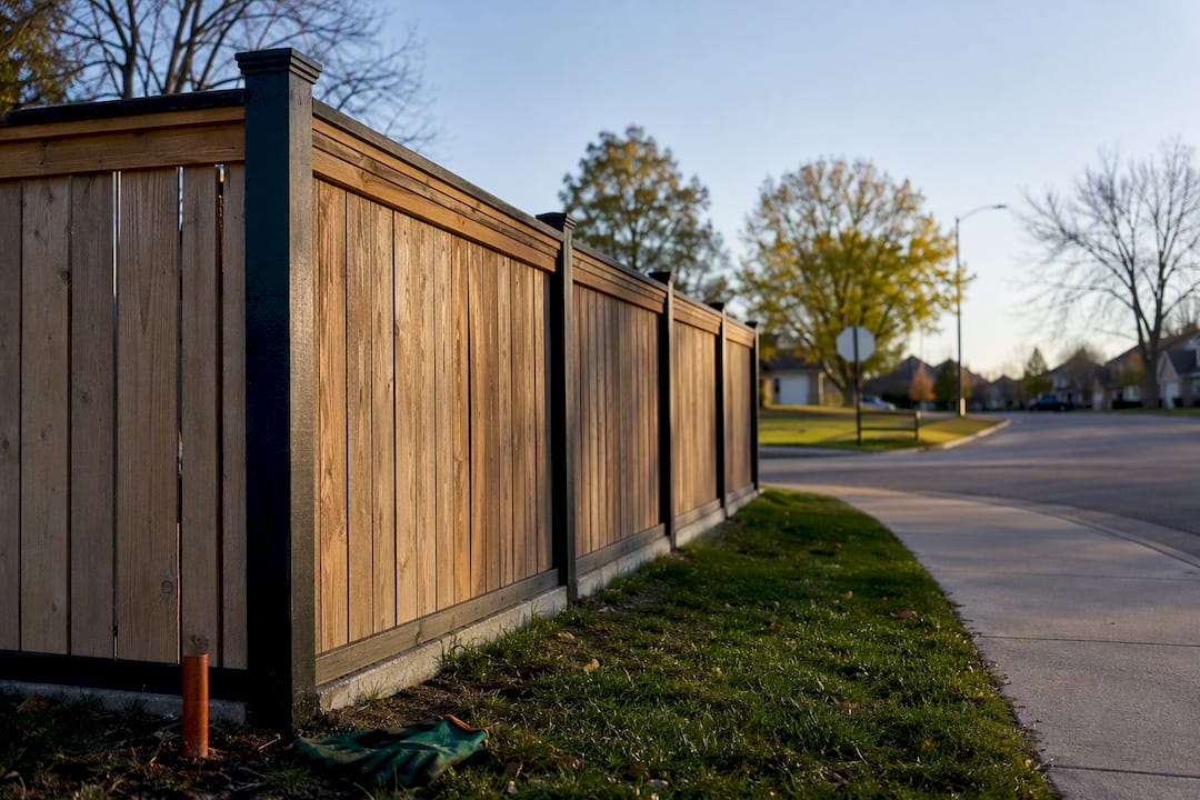 Residential fence on an Omaha corner lot