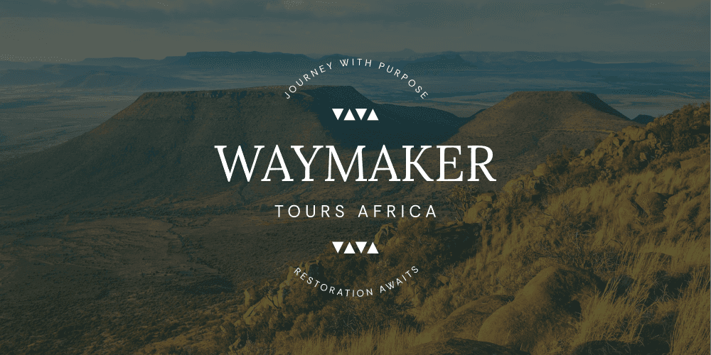 A logo displayed on a landscape background.