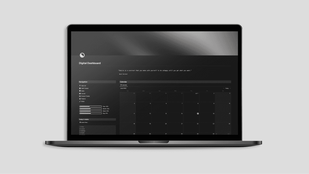 Digital Dashboard Notion Template