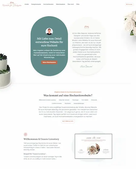 Webdesign vom Kunden "Websites für Hochzeiten"