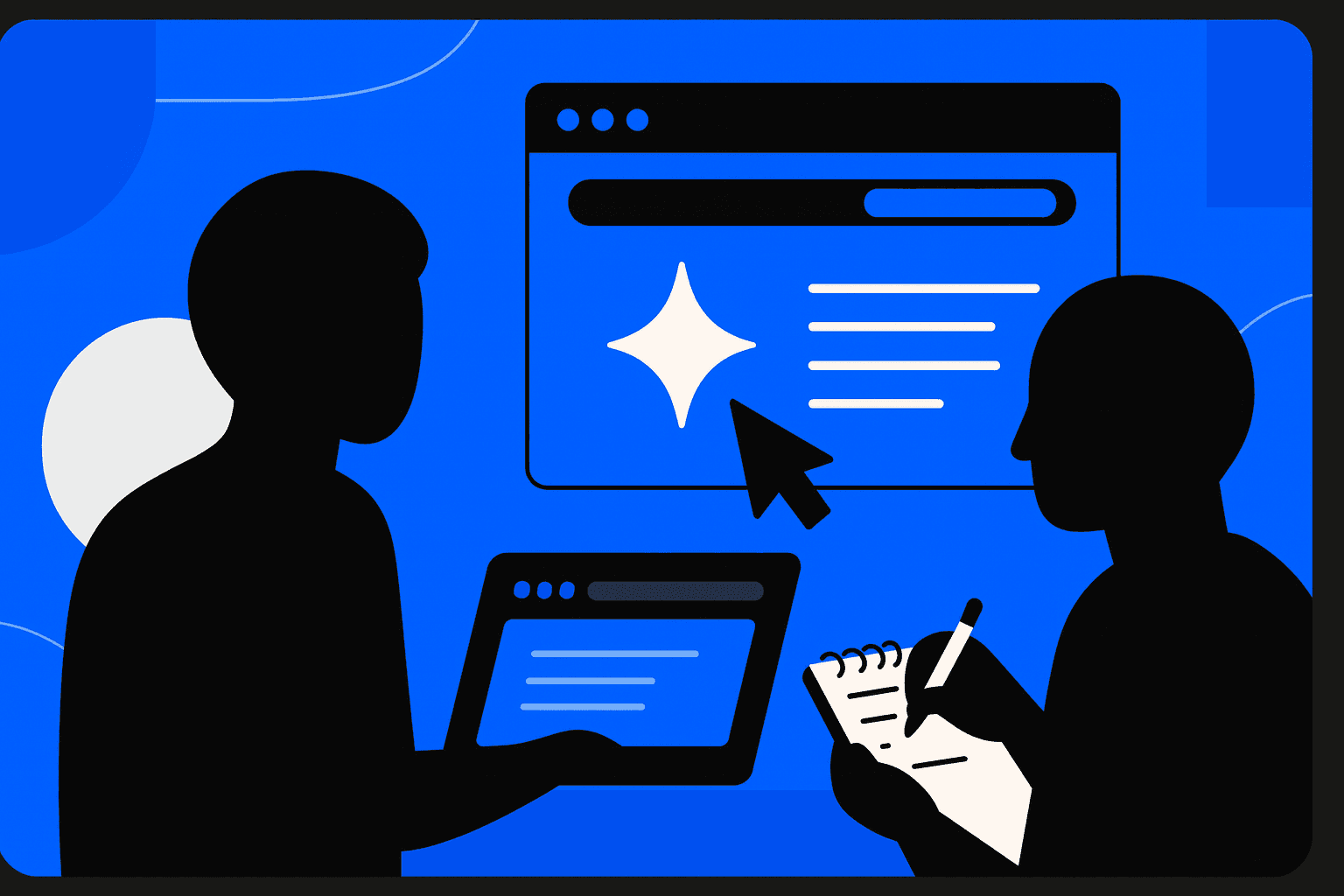 UX researcher observing a participant completing focused digital tasks during a streamlined usability testing session.