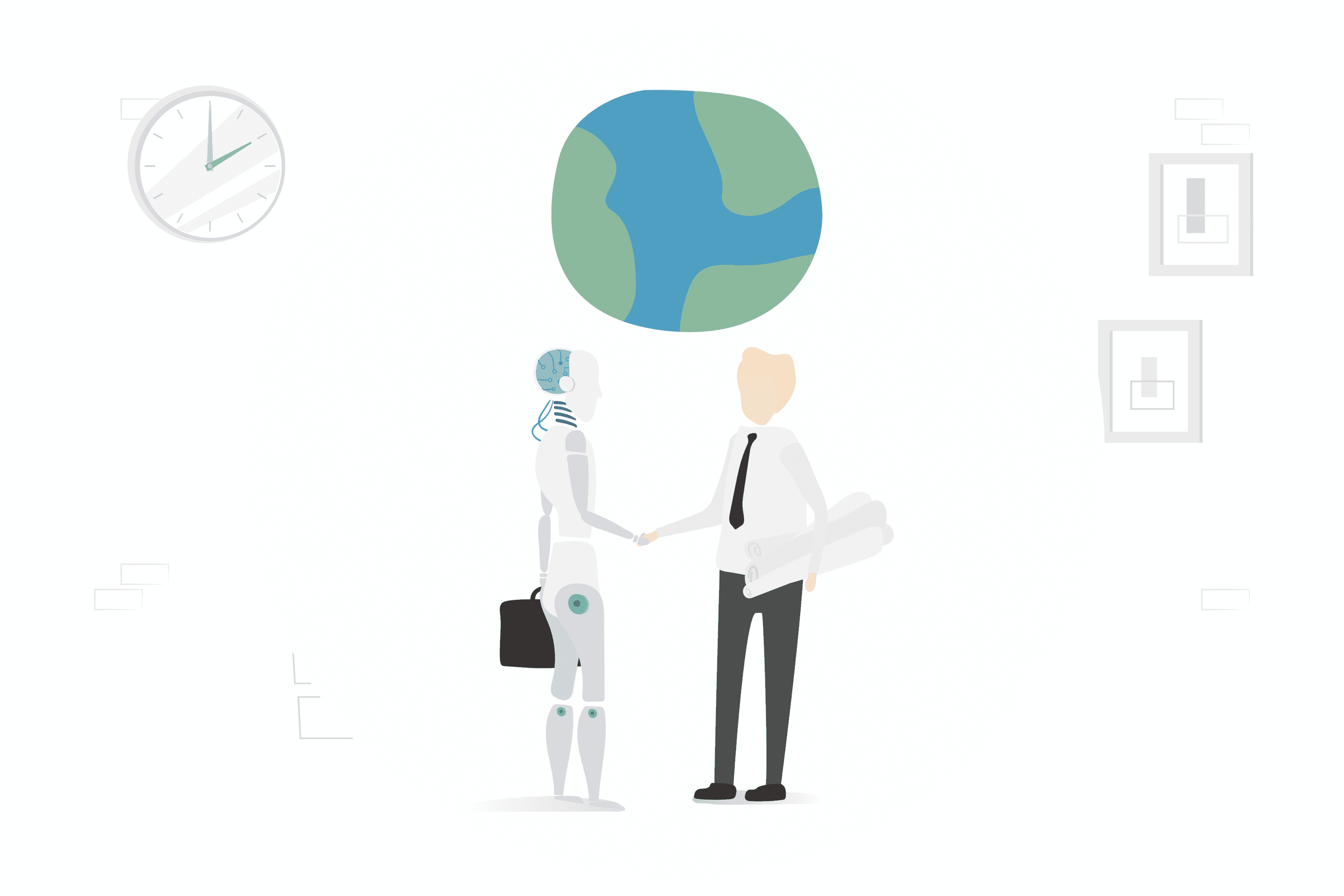 Illusttration of people assembling a puzzle resembling a light bulb