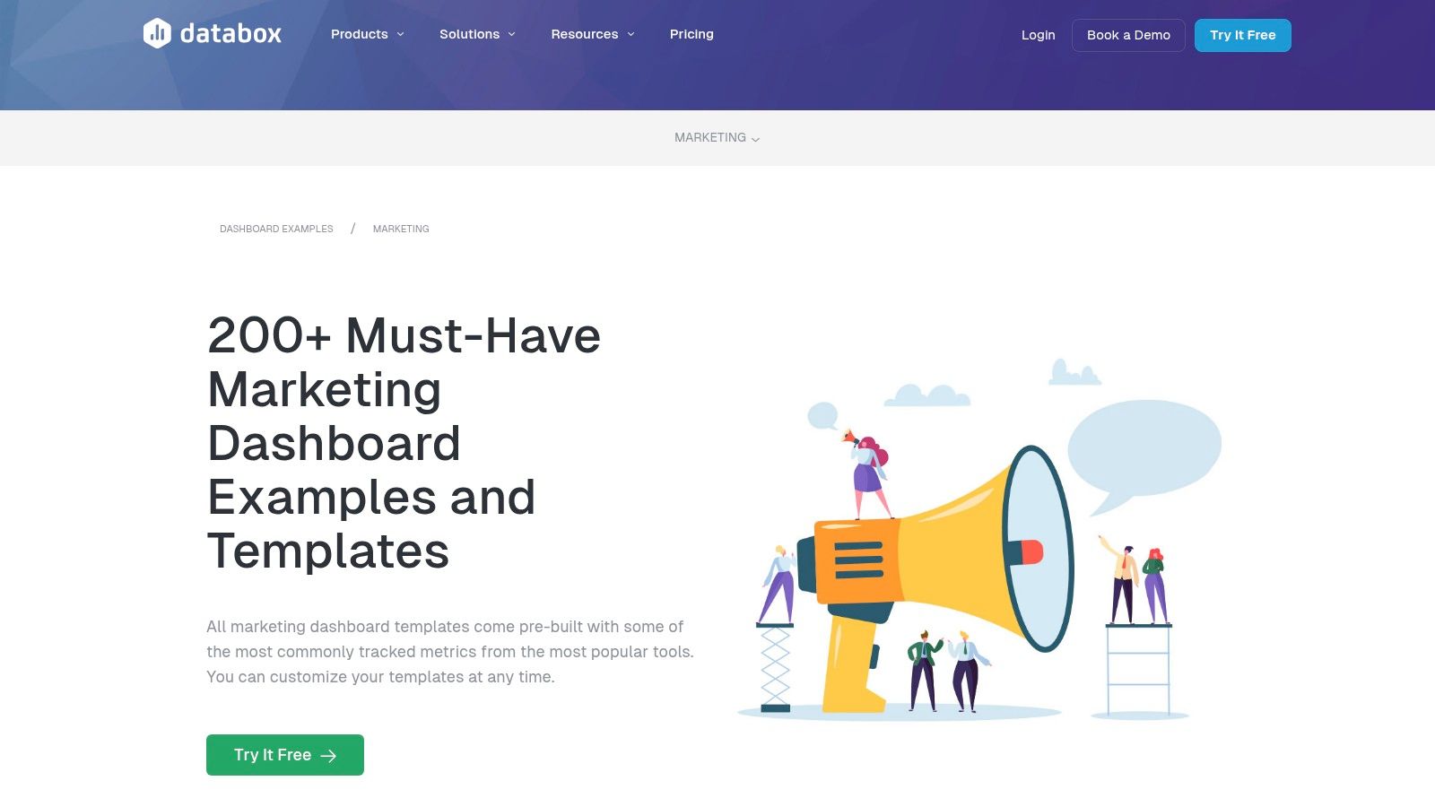 Databox, Marketing Dashboard Examples & Templates