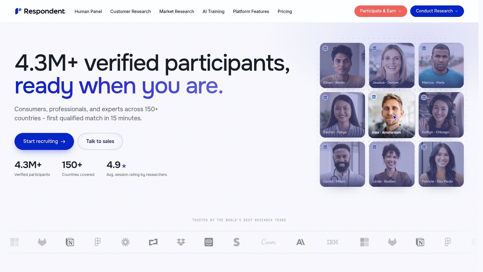 Respondent homepage