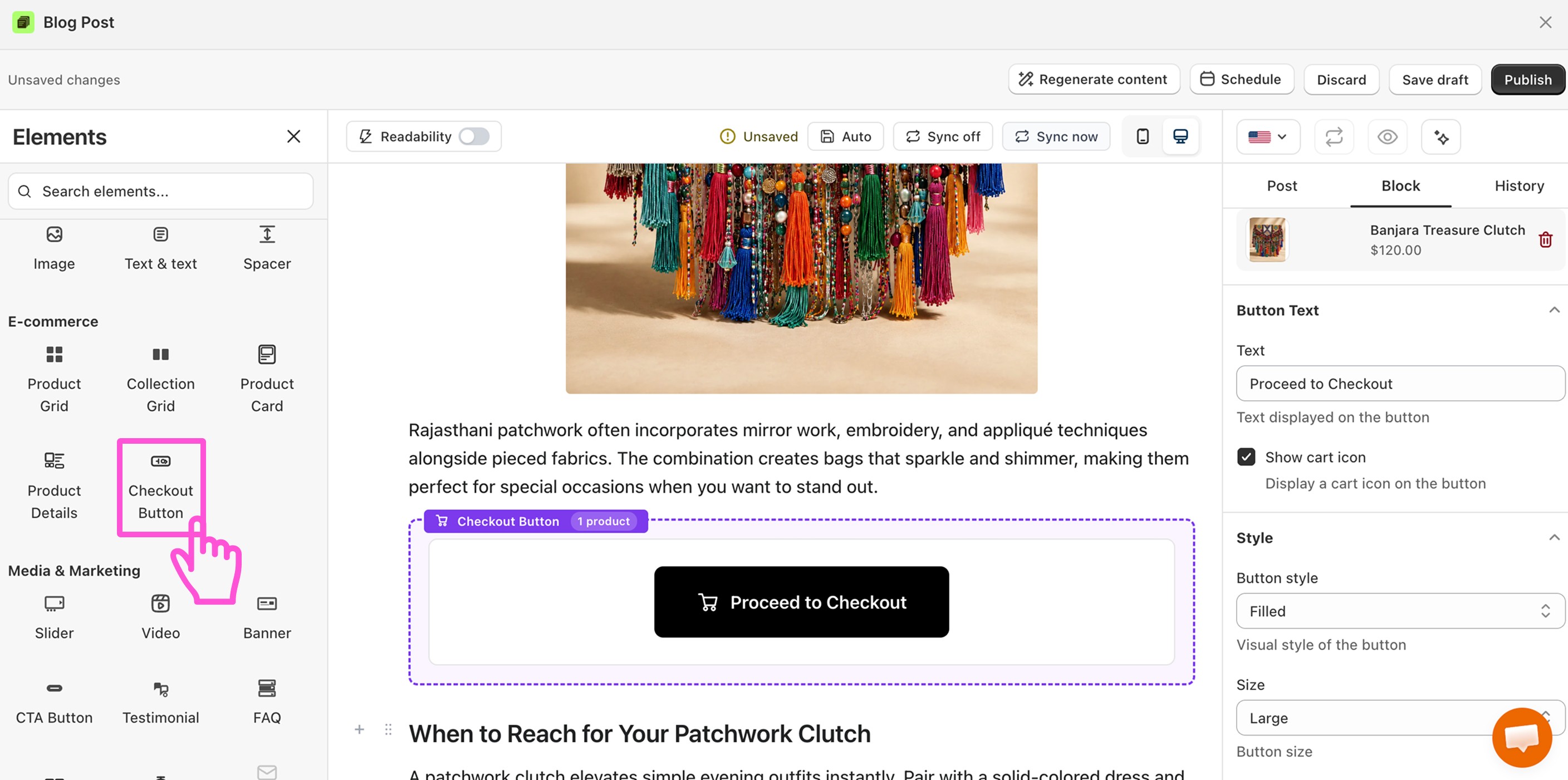 How to add products to Shopify blog posts