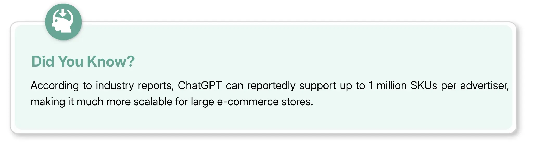 Did you know about ChatGPT ecommerce scalability supporting up to 1 million SKU