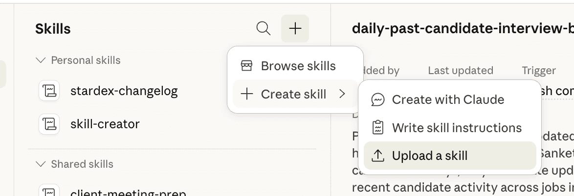 Creating Claude Skill for recruiters | Stardex AI blog
