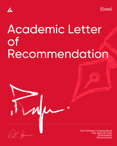 Academic Letter of Recommendation