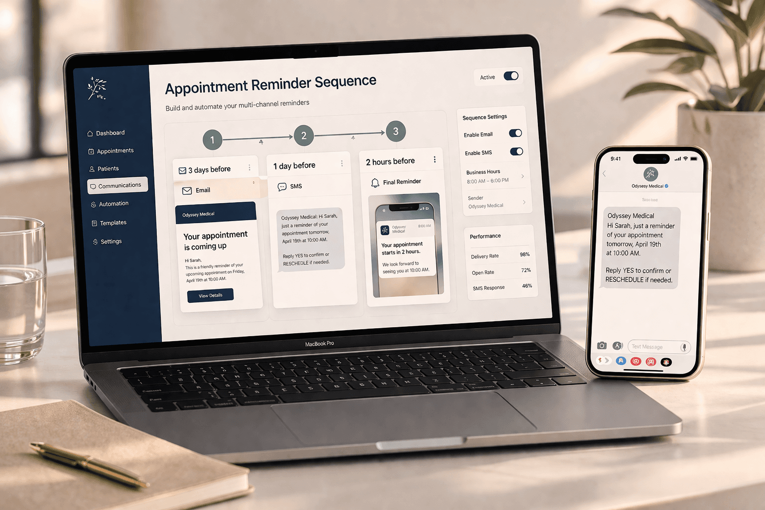 Automated appointment reminder sequence for a medical practice by Studio Odyssey Los Angeles