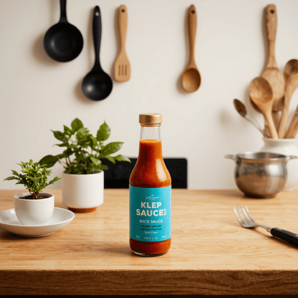 product photography of bottle of sauce