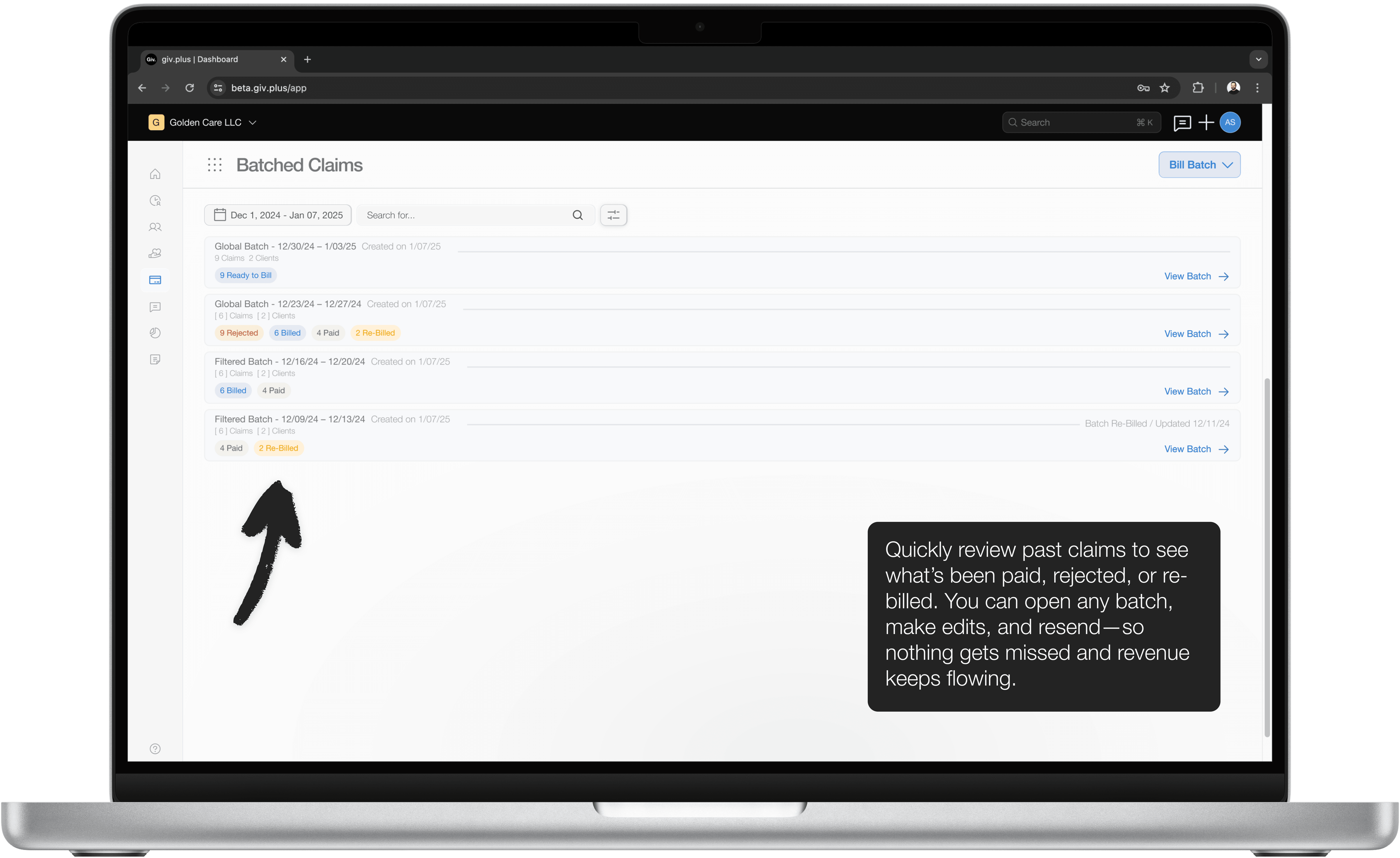 Review claims batch.