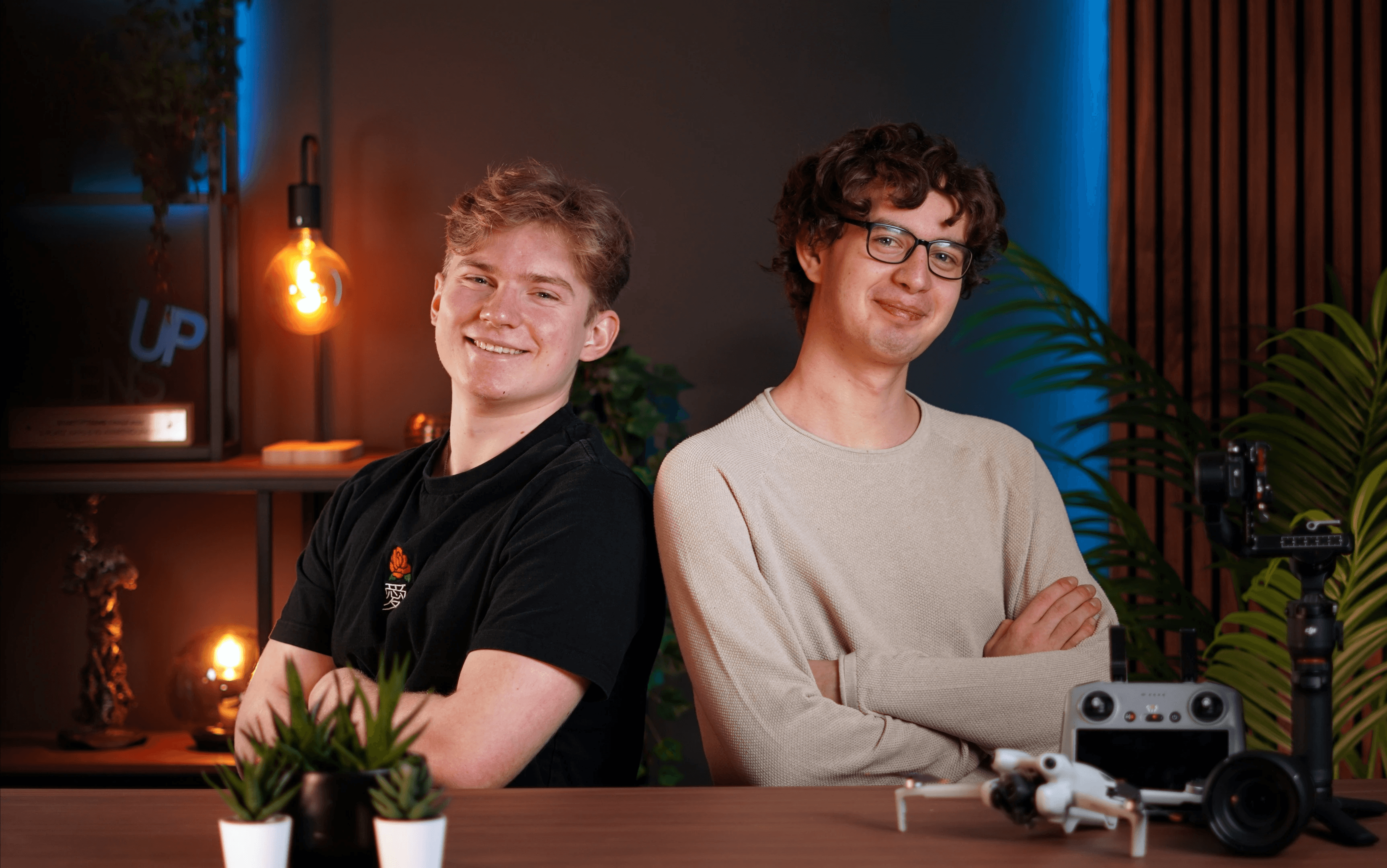 Ben und Valentin fröhliche im Studio