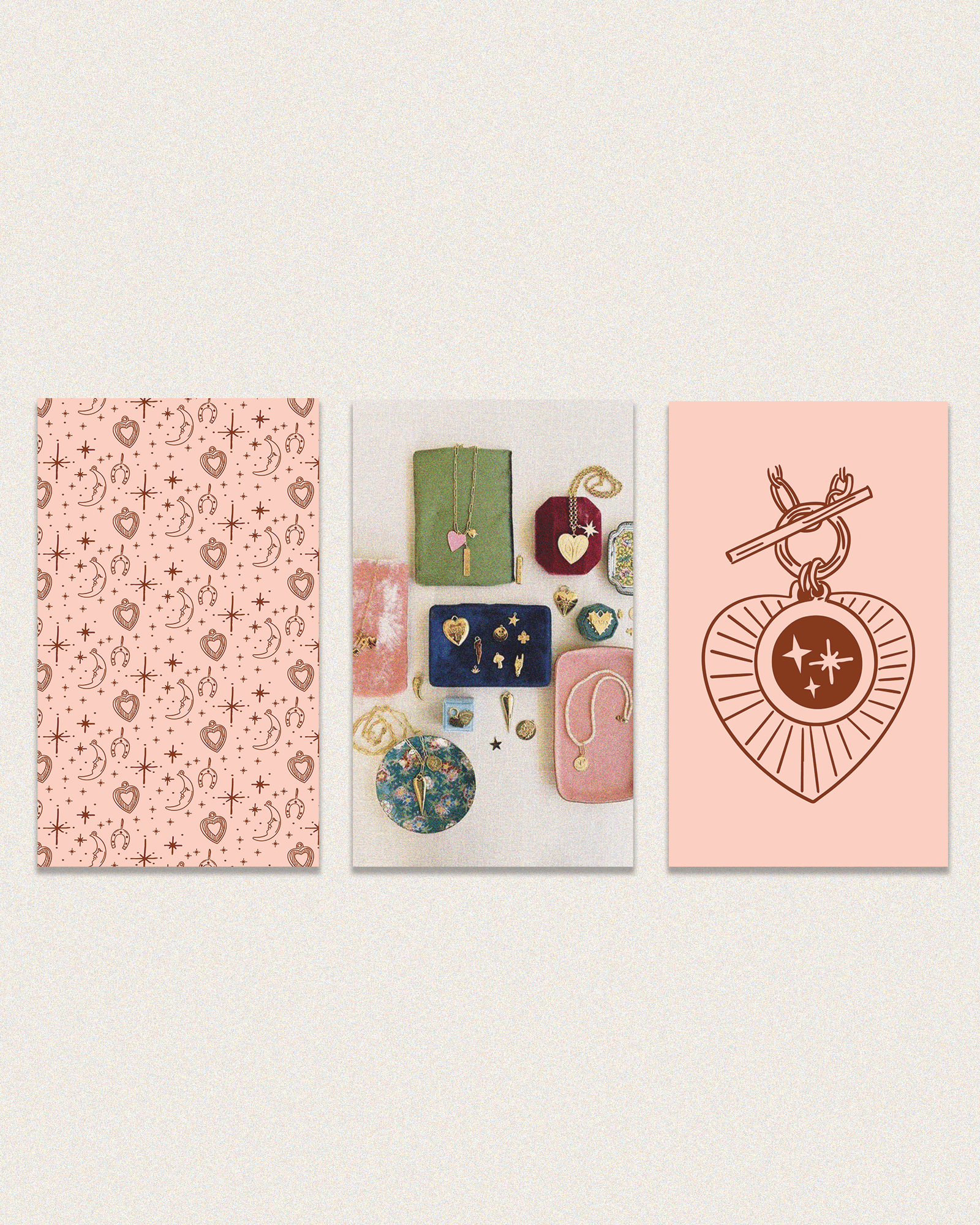 brand design and illustration for whimsical jewelry designer