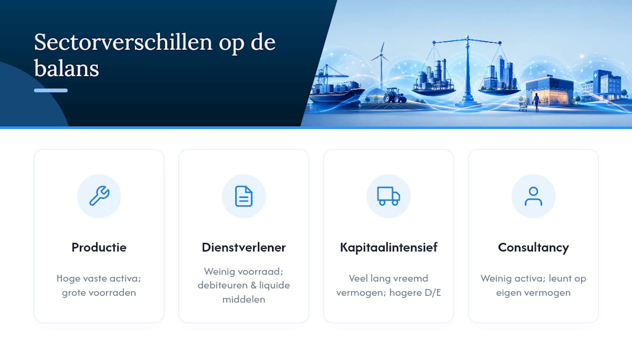 Vergelijking van balansstructuren per sector