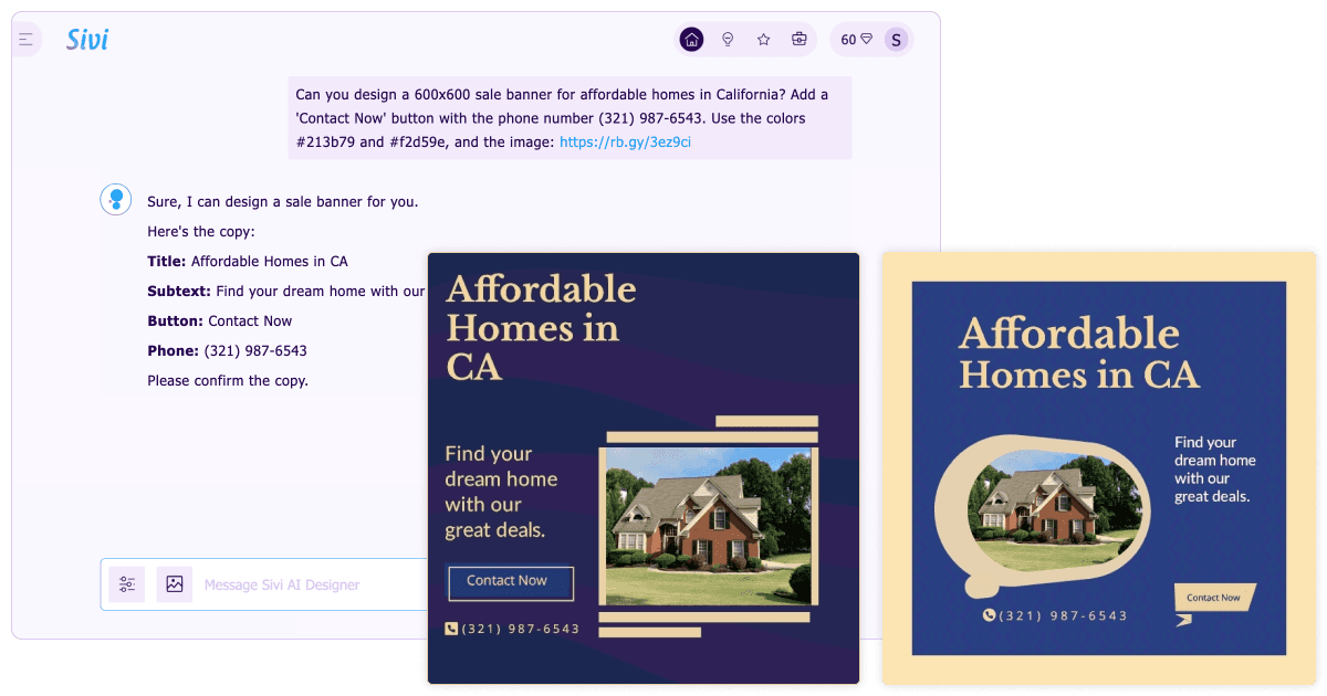 Real estate banner with AI designer