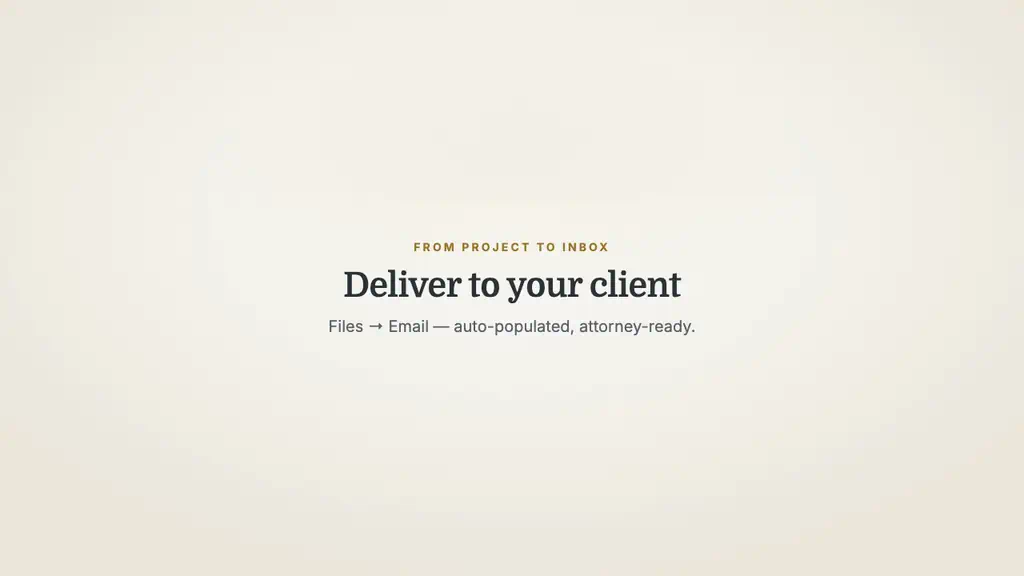 Selecting project files and sending an auto-populated client email with real attachments