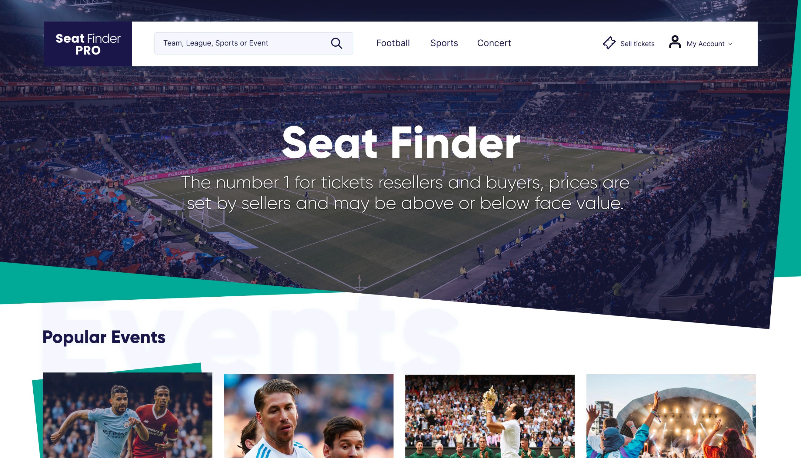 Seat Finder homepage hero design