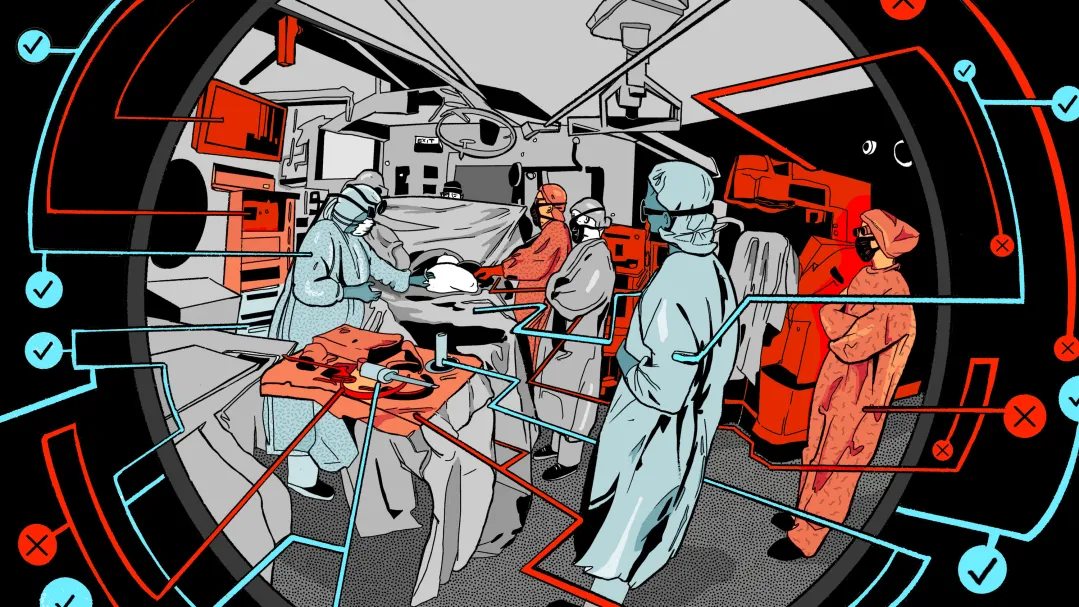 Cartoonified image of an operating room