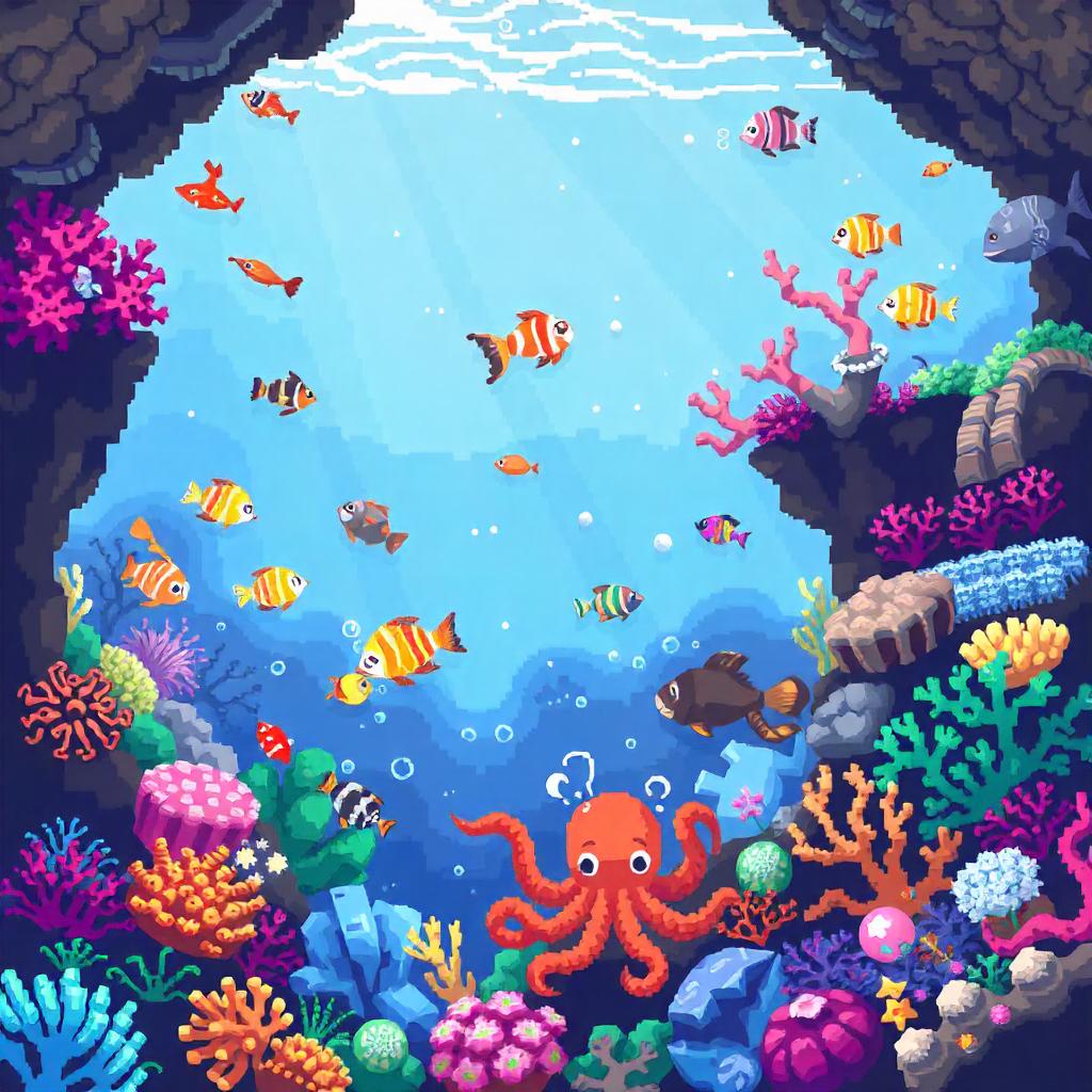 A pixel reef