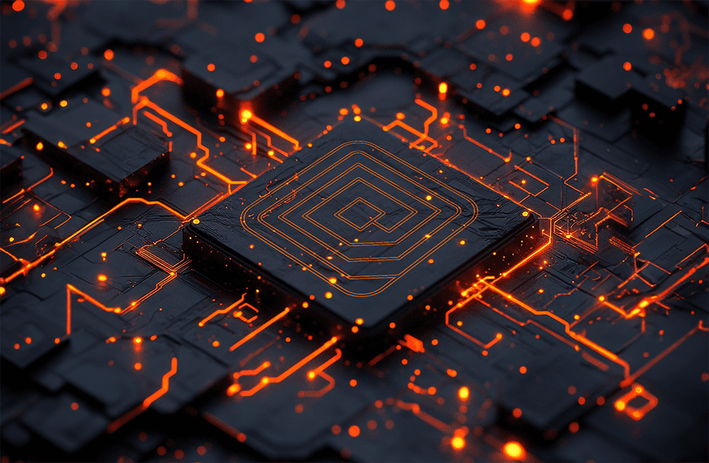 RFID tag laying on top of a pcb board that lights up.