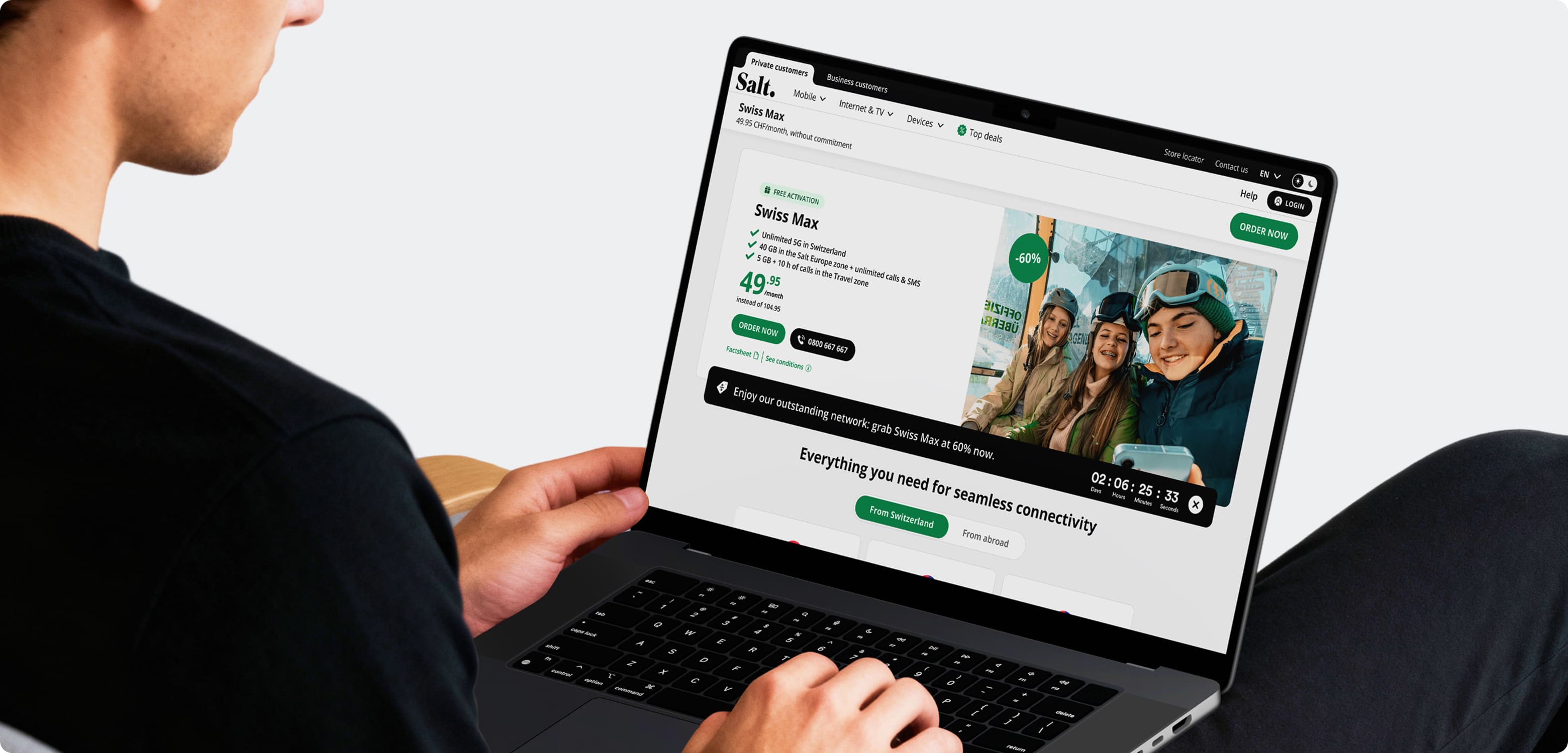 Homepage mockup of the Happy Officine cosmetics marketplace, showcasing a scalable e-commerce platform designed for multi-brand growth and digital performance.