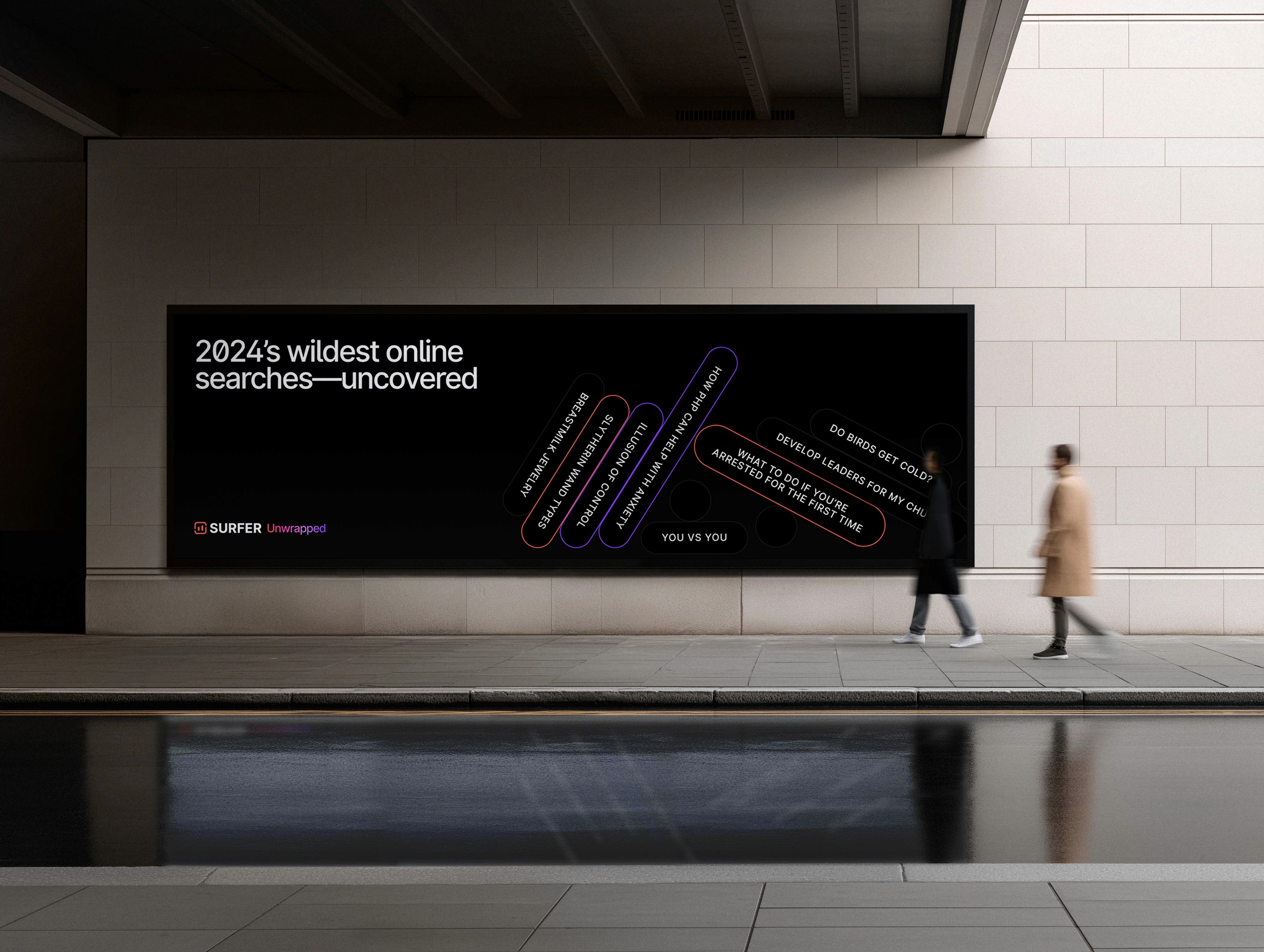 Streetside billboard with flyposters of the Batch.Works brand and illustrations