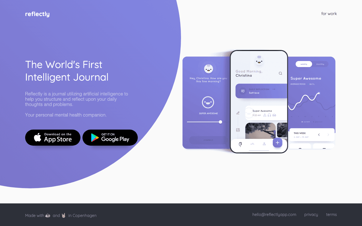 Reflectly website screenshot