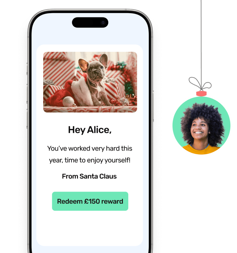 Alice using Rewardable as part of her HR benefits.