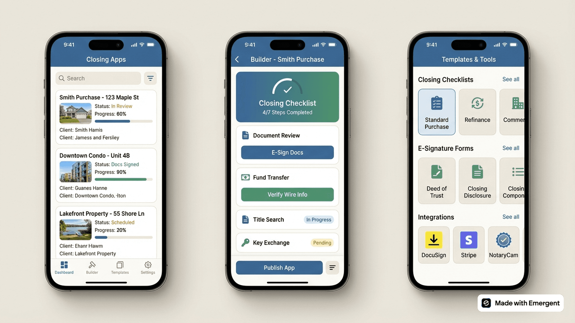 Real Estate Closing App Made With Emergent
