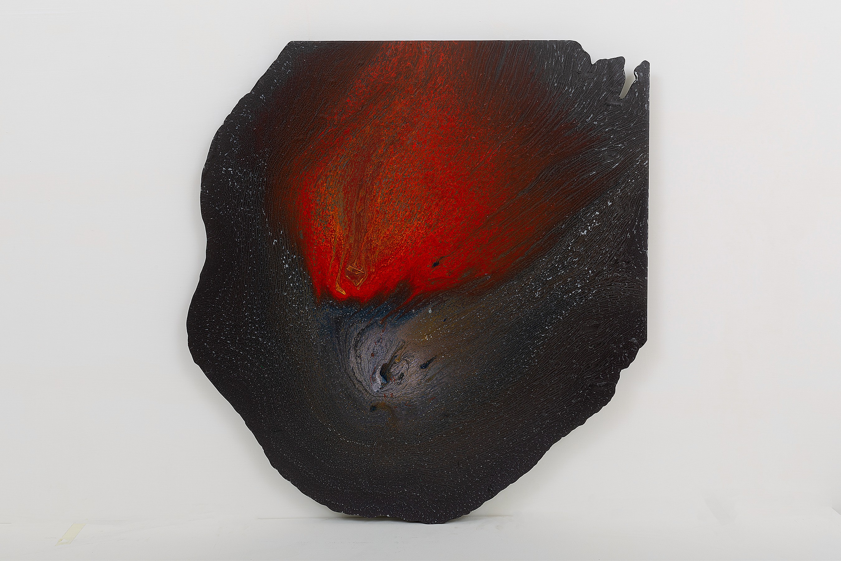 herd of sheep on road painting