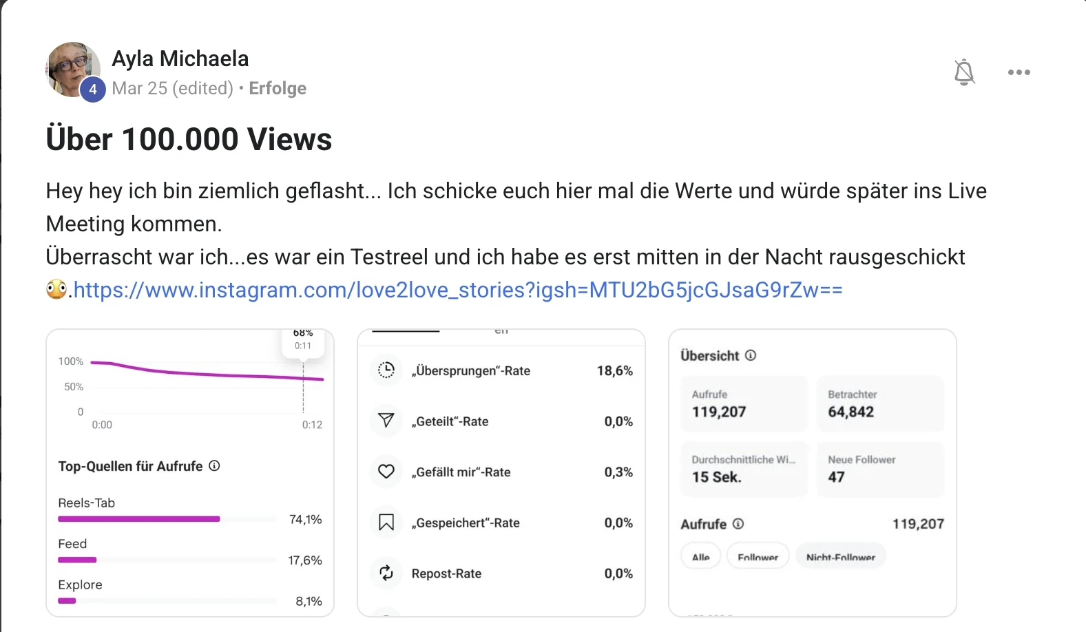 Mitglied der KI Creator Akademie: Ayla Michaelas Test-Reel mit über 119.000 Aufrufen