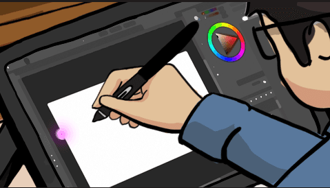 Image of a Laptop on top of an eletronic device