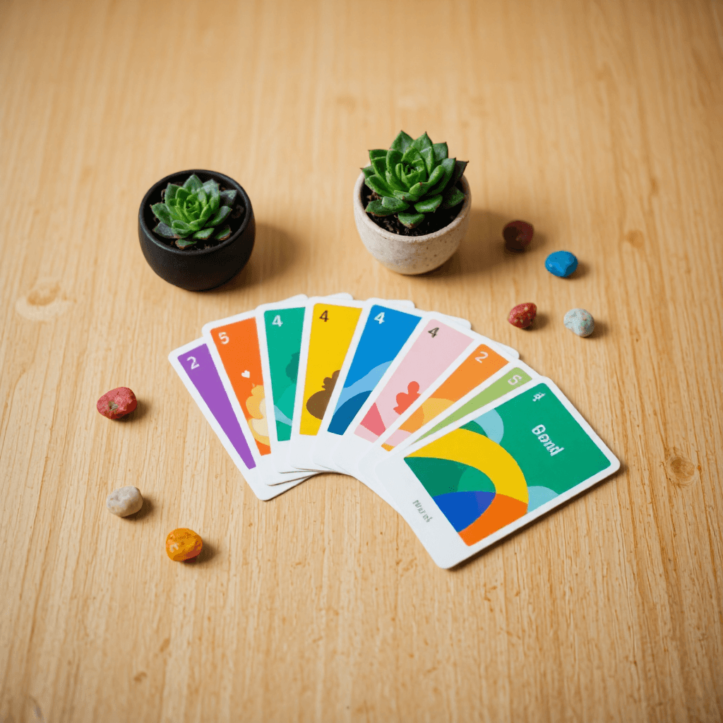 product photography of a set of game cards