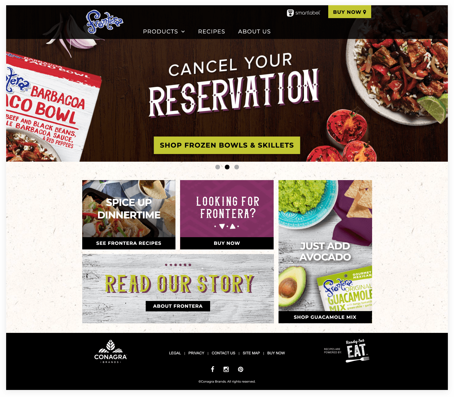 Original Frontera website before the redesign