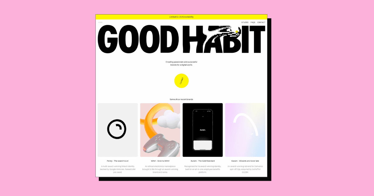 Good Habit website homepage built with Framer