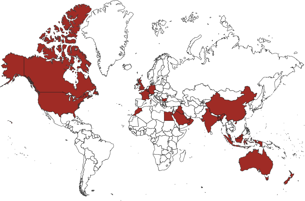 world map with locations where sunny akani has sold cues