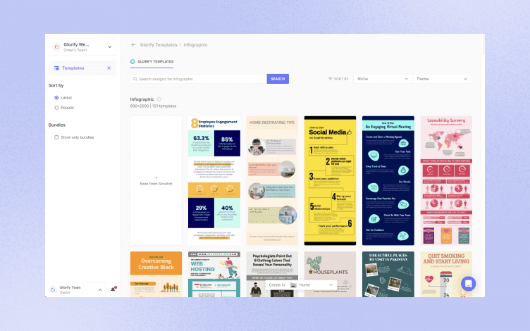 Infographic templates on glorify.com