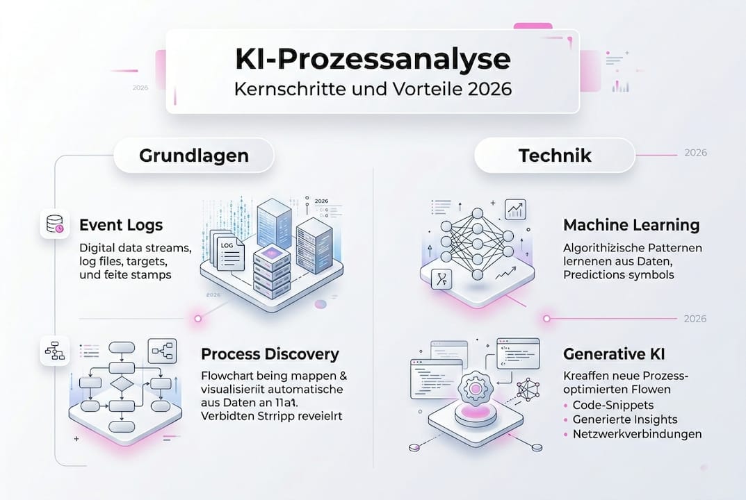 Visualisierte Darstellung der KI-Prozessanalyse – Die wichtigsten Schritte auf einen Blick
