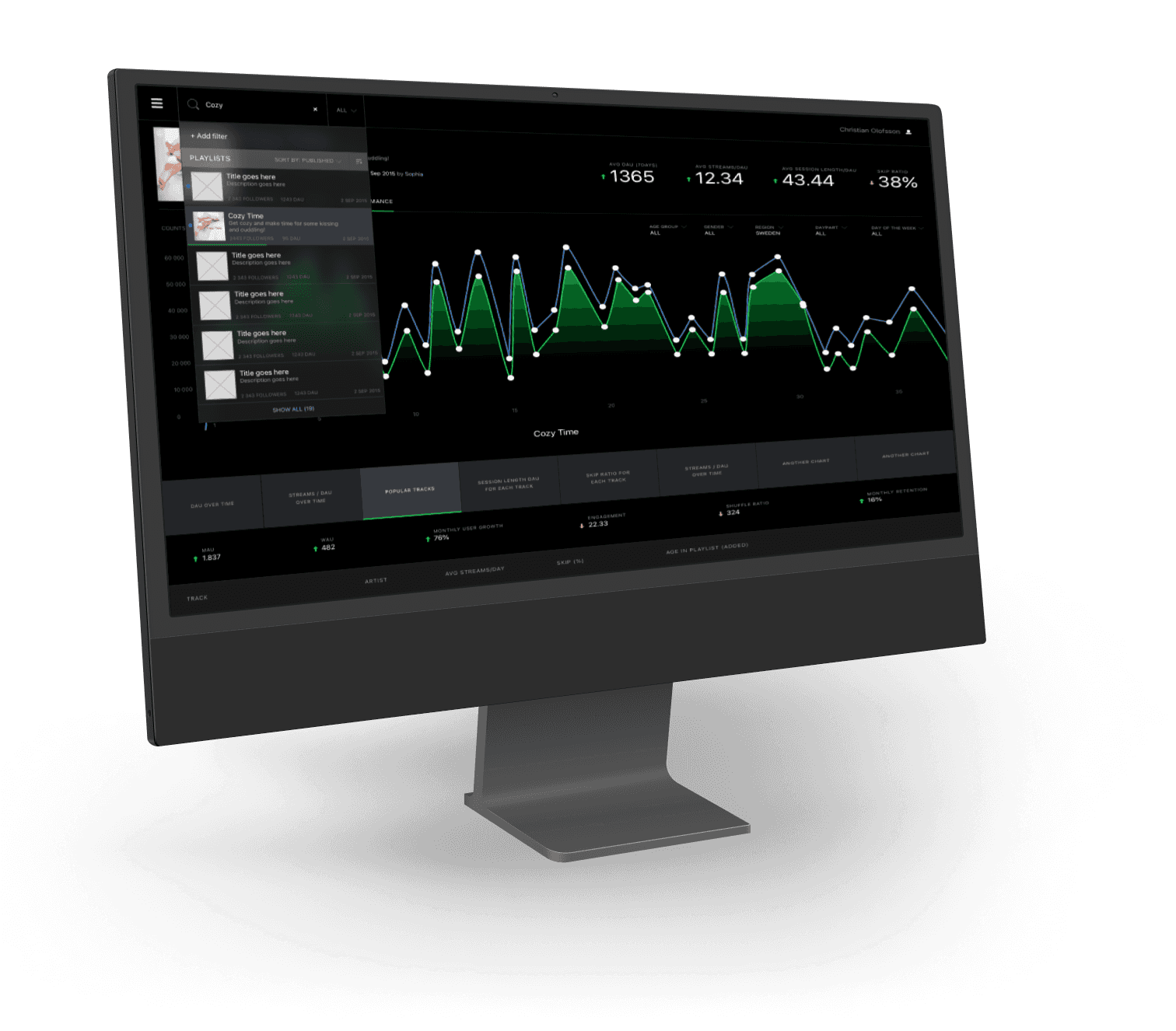 Screenshot of Spotify Mockup on Desktop