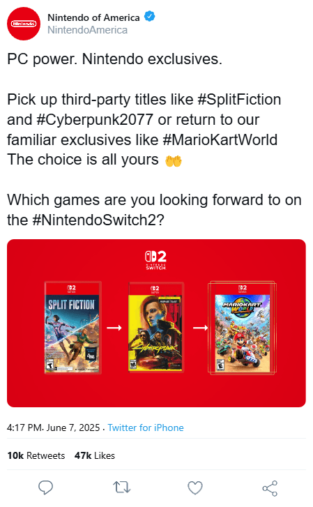 twitter mockup for nintendo post