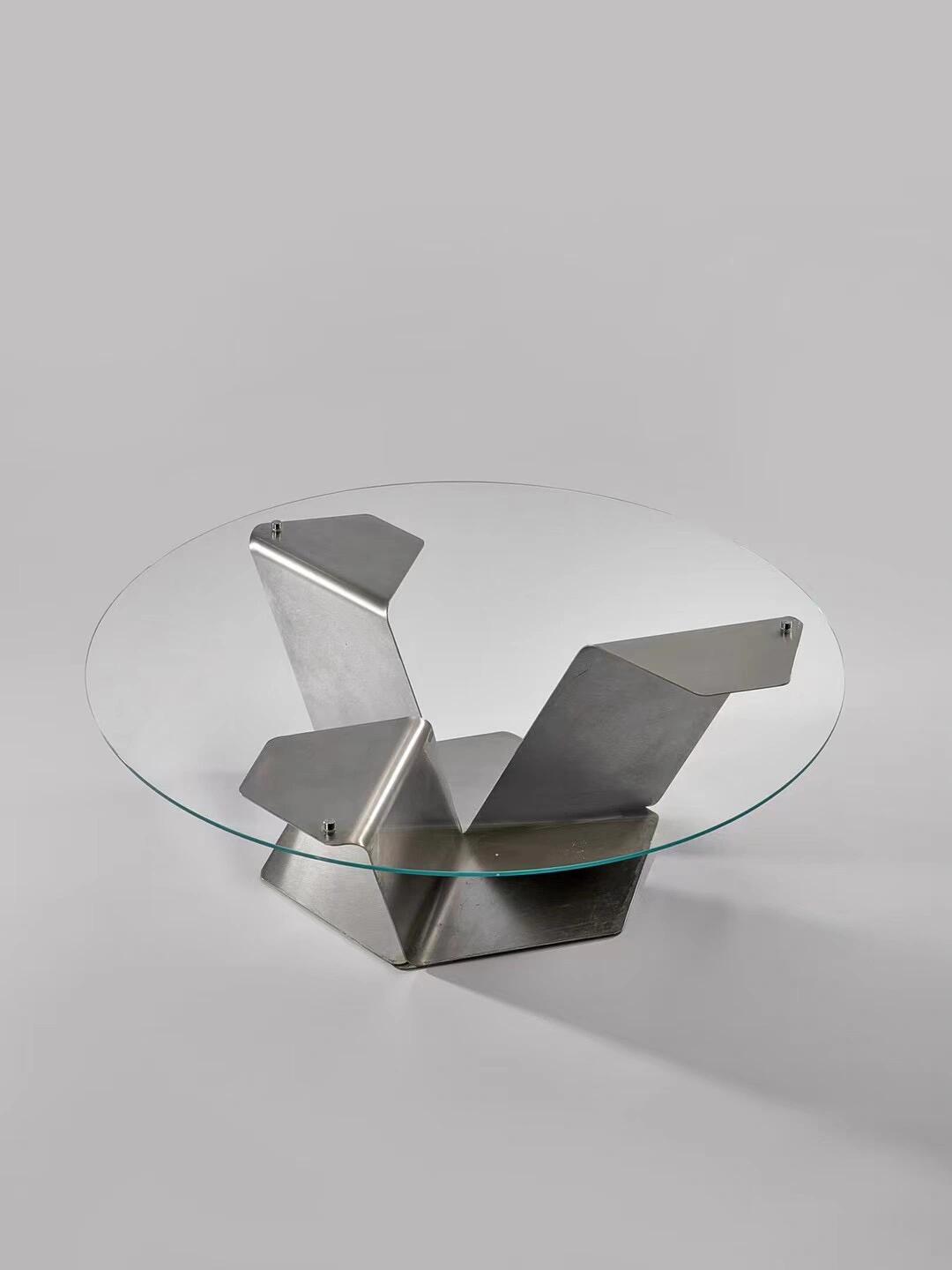 Modern glass coffee table furniture photography