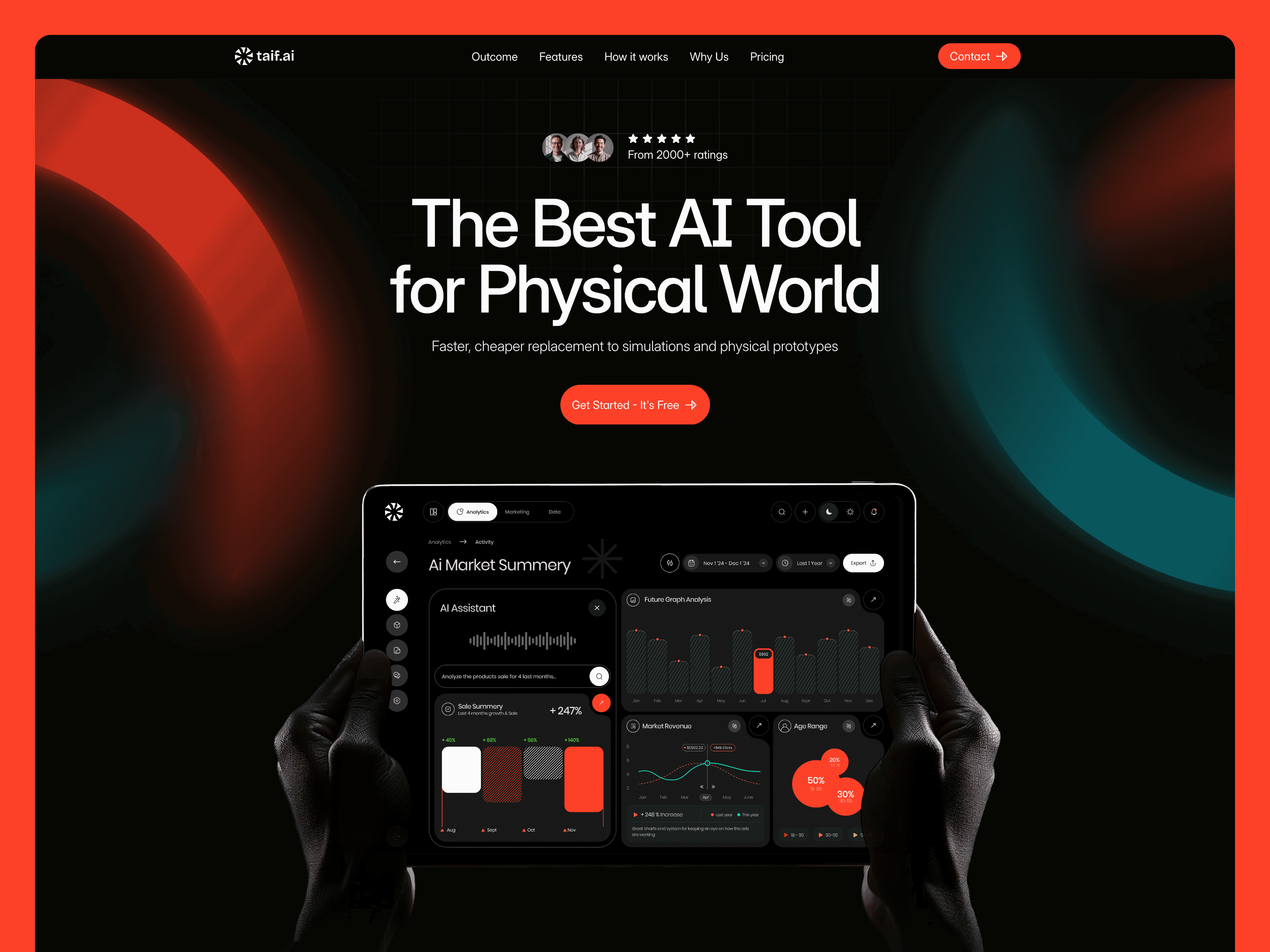 Taif free SaaS landing page template