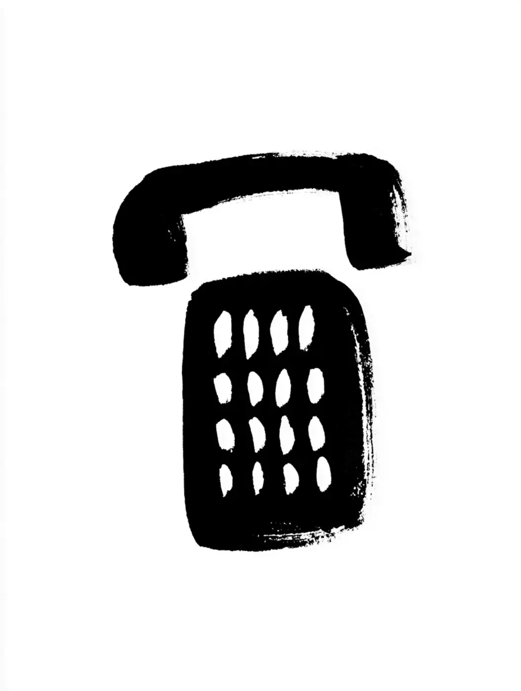 Black telephone illustration