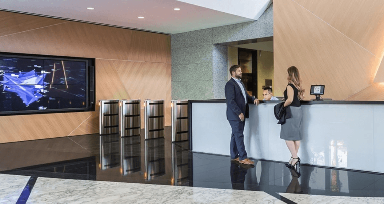 Corporate lobby front desk
