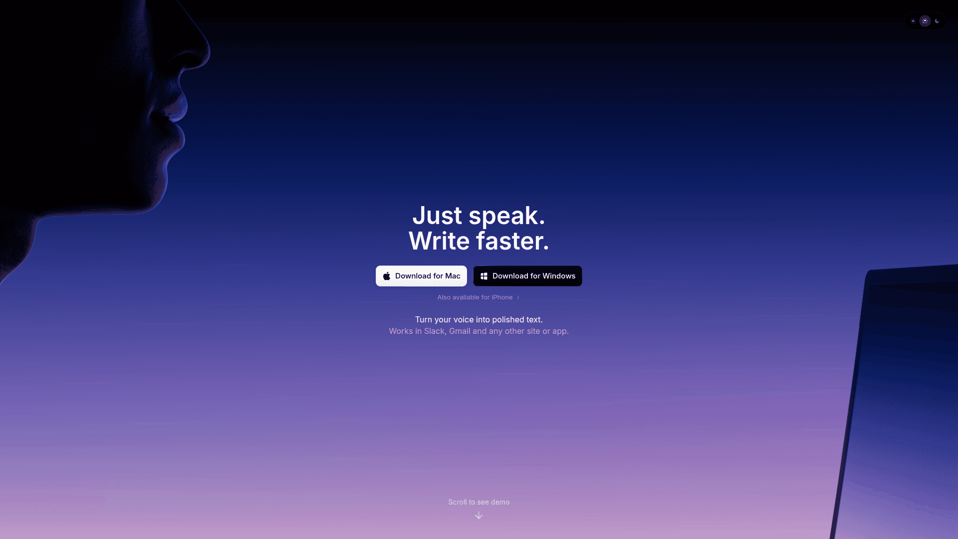 Screenshot of https://superwhisper.com