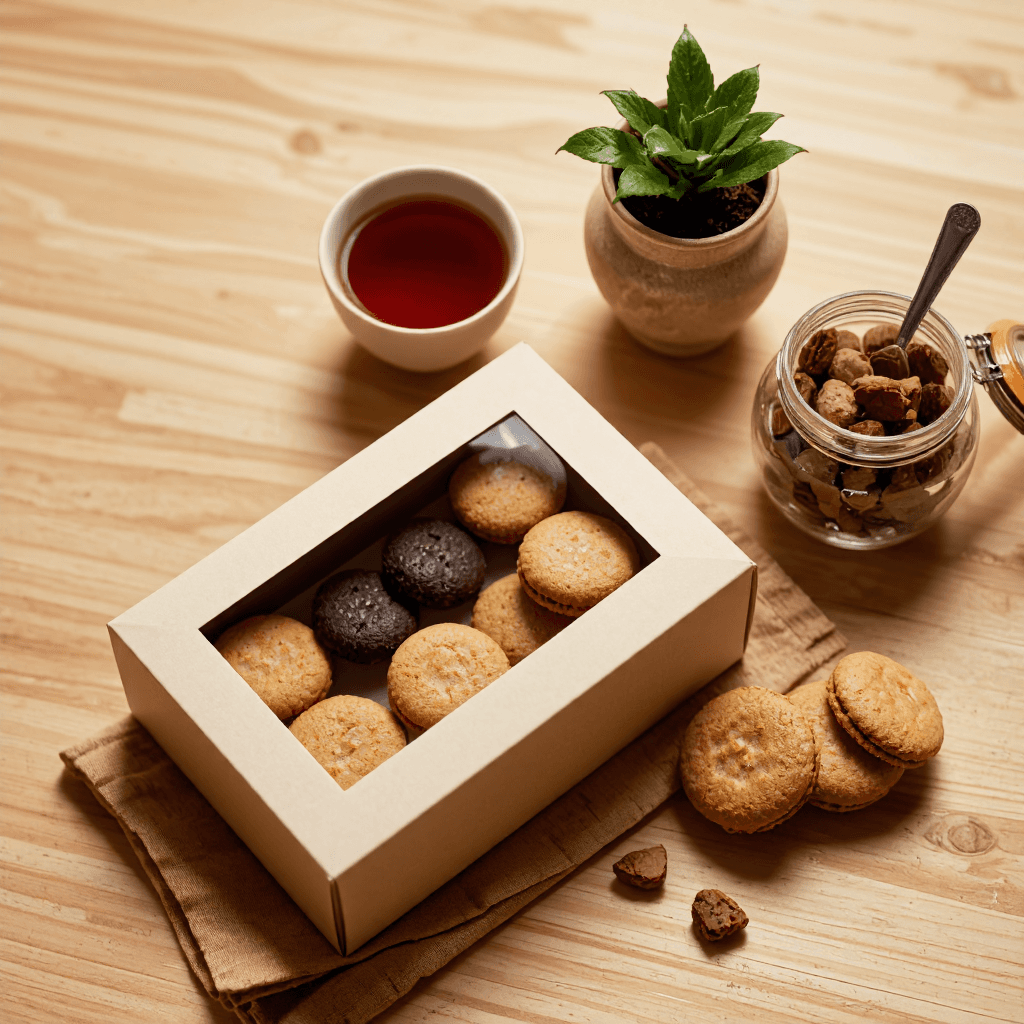 product photography of box of cookies