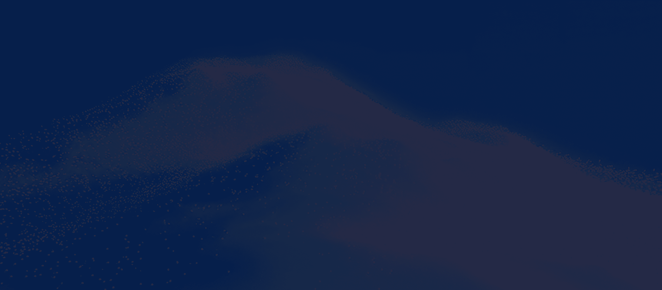 Abstract dark blue background with subtle, scattered lighter particles and a soft, undulating dark purple shape.