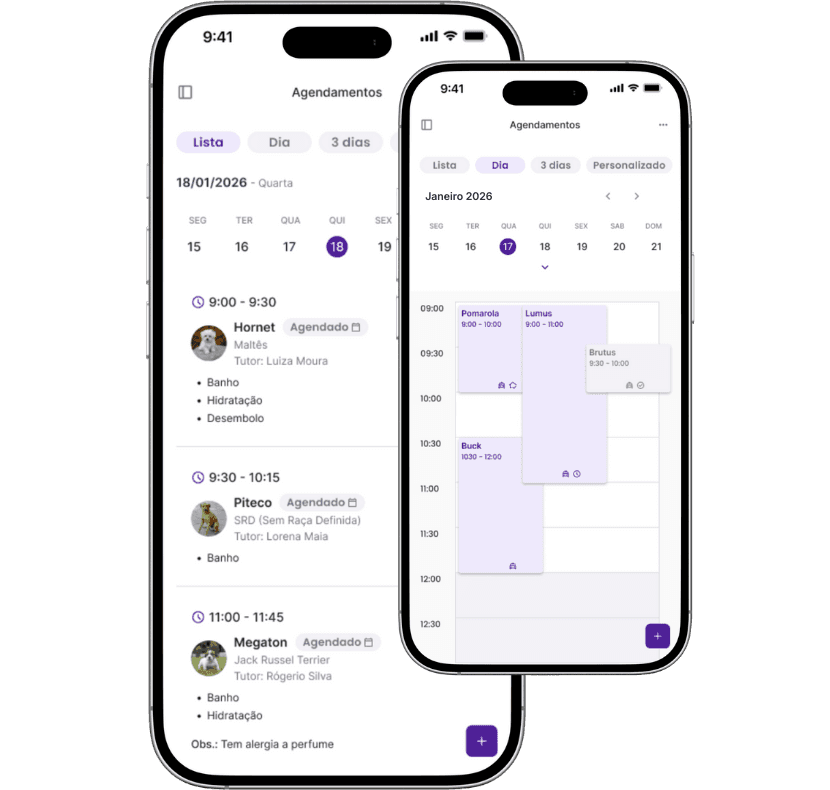 Banho e Tosa: Agenda online