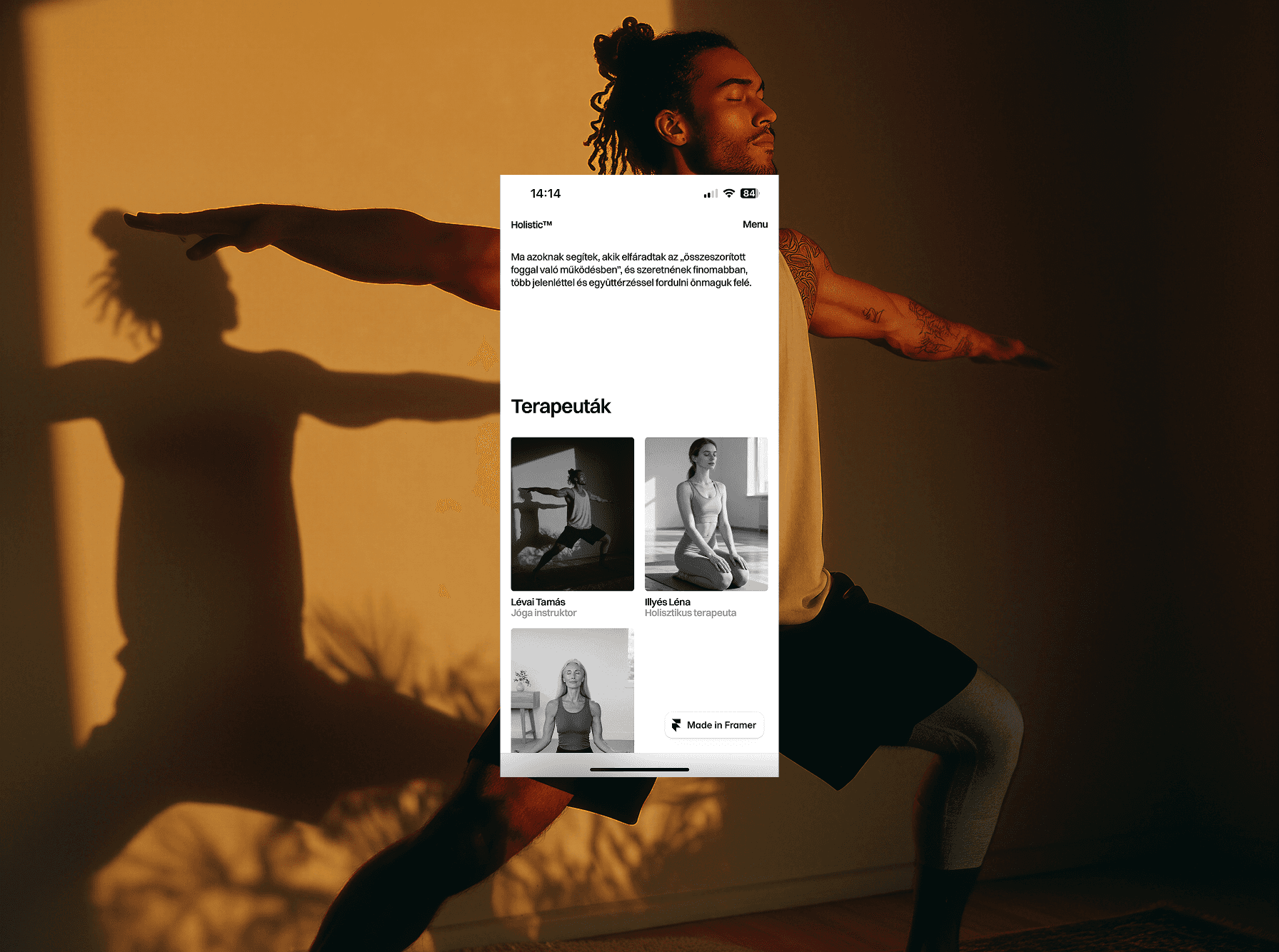 Minimalista, prémium Framer weboldal (HOLISTIC™)