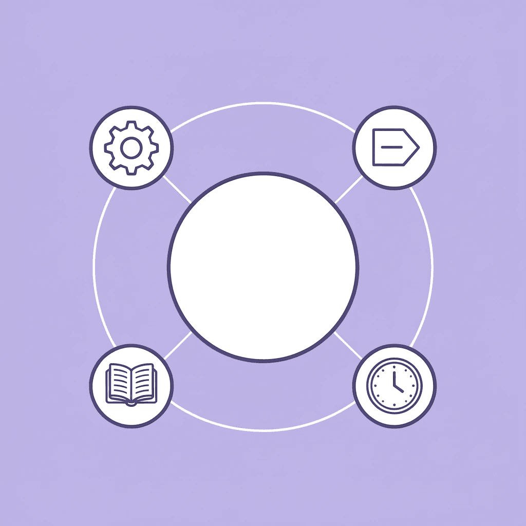 Central hub connected to four surrounding agent icons representing an interconnected multi-agent system